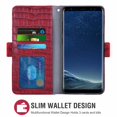 thumbnail image 1 of Case for Samsung Galaxy S8, Mobile Phone Case with Card Holder, Stand Flip Protective Cover - Red, 1 of 7