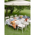 thumbnail image 3 of Outdoor Tablecloth with Umbrella Hole and Zipper, Fall Orange Blue Rectangle Table Cloth 54x80 Inch Waterproof Tablecloth, Thanksgiving Floral Botanical Wooden Picnic Table Cover for Patio Camping, 3 of 7