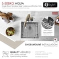 thumbnail image 5 of Stylish Aqua Undermount 19" Stainless Steel Single-Bowl Kitchen Sink & 2 Accessories S-308XG, 5 of 11