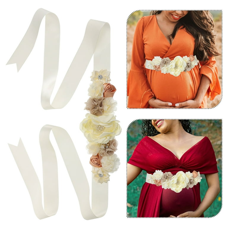 Pregnant Woman Diy Maternity Support Belt 2Pcs Floral Bridal