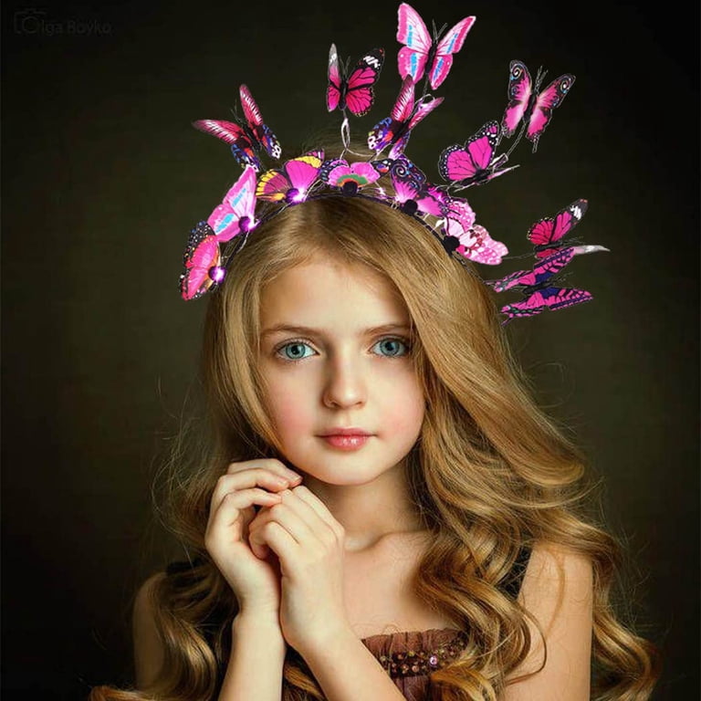 Vorkoi LED Butterfly Fascinator Headband For Women Monarch  display picture 1