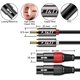 thumbnail image 3 of Cable de audio J&D 2 RCA macho a doble XLR hembra de 1,8 m, 3 of 7