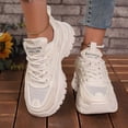 thumbnail image 2 of Rokment Womens Dad Fashion Sneakers Platform Chunky Walking Running Shoes 2026 Spring Fall Breathable Mesh Height Increasing Casual Tennis Shoes Beige Size 8.5, 2 of 7