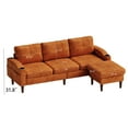 thumbnail image 5 of 78" Convertible Sectional Couches with Movable Storage Ottoman, 3 Seat L-Shape Sofa with USB Charge and 2 Cup Holder, Upholstered Comfy Sofa for Living Room, Apartment, Orange, 5 of 5