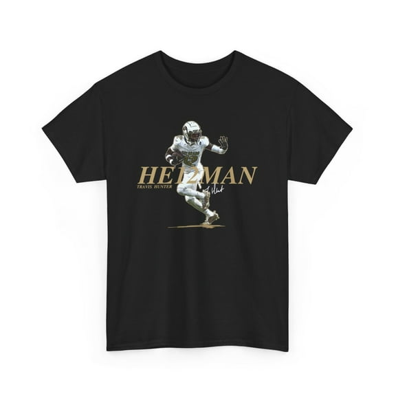 Travis Hunter #12 Football Cartoon Unisex Heavy Cotton Tee-KFTH001-Black-S