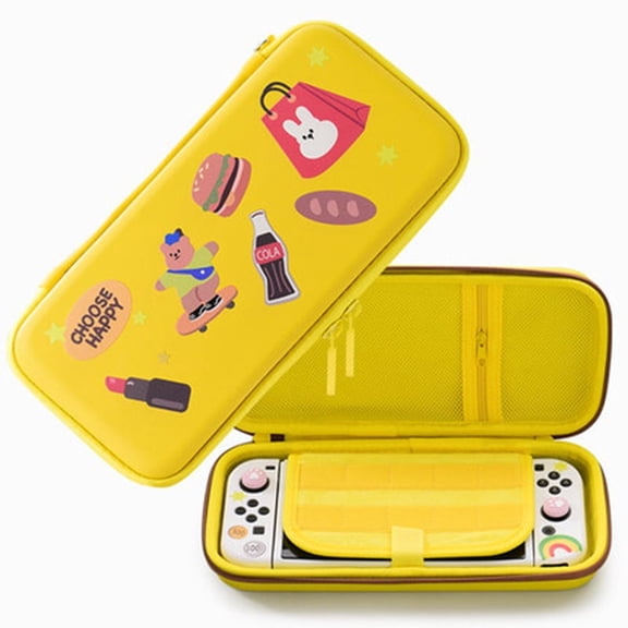 Deluxe Carrying Case for Switch, Yellow Choose Happy