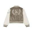 thumbnail image 2 of Women's Mitchell & Ness  Tan Los Angeles Dodgers Full-Snap Varsity Jacket, 2 of 6