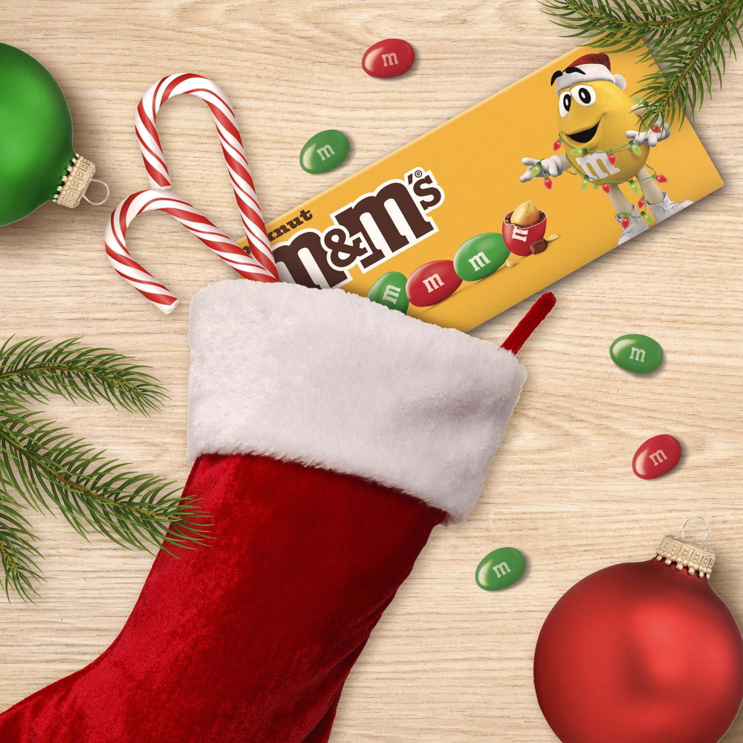 (3 pack) M&M's Peanut Milk Chocolate Christmas Candy - 3.1 oz Box