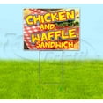 thumbnail image 1 of Chicken And Waffle Sandwich (18" x 24") Yard Sign, Includes Metal Step Stake, 1 of 6