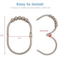 thumbnail image 3 of 12pcs Shower Curtain Hooks Rings, Metal Wide Shower Curtain Rings Hooks for Bathroom Shower Rod Curtains, Matte Nickel, 3 of 5
