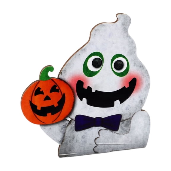 Halloween Decorations, Cute Ghost Tabletop Decoration with Pumpkin, Funny Spooky Figurine for Home Party Centerpiece, Fall Autumn Desk Shelf Ornament Gift