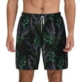 thumbnail image 2 of Goofa Lavender Flowers Printed Men's Swim Trunks Board Shorts Quick Dry Mens Swimming Trunks with Compression Liner,Breathable Fit Hawaii Beach Shorts-3X-Large, 2 of 9