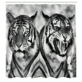 thumbnail image 2 of Ambesonne Savannah Shower Curtain, Aggressive Wild Tiger Look, 69"Wx75"L, Pale Grey Black, 2 of 4