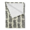 thumbnail image 2 of Tropical Soft Flannel Fleece Blanket, Pineapples Summer Vibe Hipster Fresh Gourmet Juicy Health Organic, Cozy Plush for Indoor and Outdoor Use, 50" x 70", Coconut and Charcoal Grey, by Ambesonne, 2 of 5