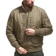 thumbnail image 3 of Yuaguia Men's Baseball Jacket, Tactical Flight Bomber Windbreaker Jacket, Stand Collar Outerwear, Military Style Casual Spring Coat for Outdoor Sports, Hiking, and Everyday Wear, Khaki 2XL, 3 of 5
