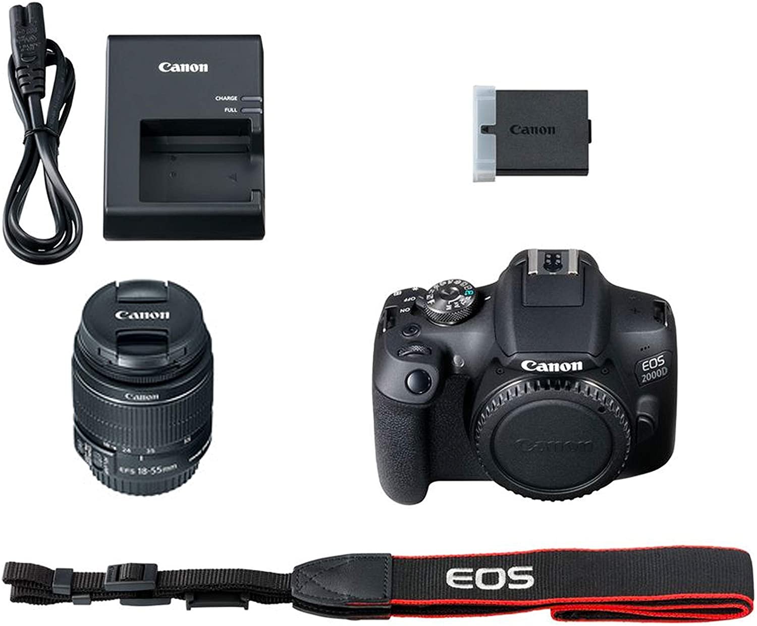 Canon EOS 2000D (Rebel T7) DSLR Camera with 18-55mm f/3.5-5.6 Zoom Lens, 64GB Memory,Case, Tripod and More (28pc Bundle) - image 4 of 8