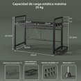 thumbnail image 3 of Soporte Extensible para microondas, Organizador de Cocina Ajustable en Altura, Estante para Cocina, 2 Niveles con 8 Ganchos, 1 Soporte para Tazas Grandes con 4 Gancho, 1 Cesta metálica, 3 of 4