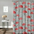 thumbnail image 2 of Orinice  Flamingo Stall Shower Curtain, Exotic Birds on Tropical Motifs Jungle Paradise Hipster Love Romance, Decorative Fabric Set with Hooks for Bathroom,  69x72, 2 of 7