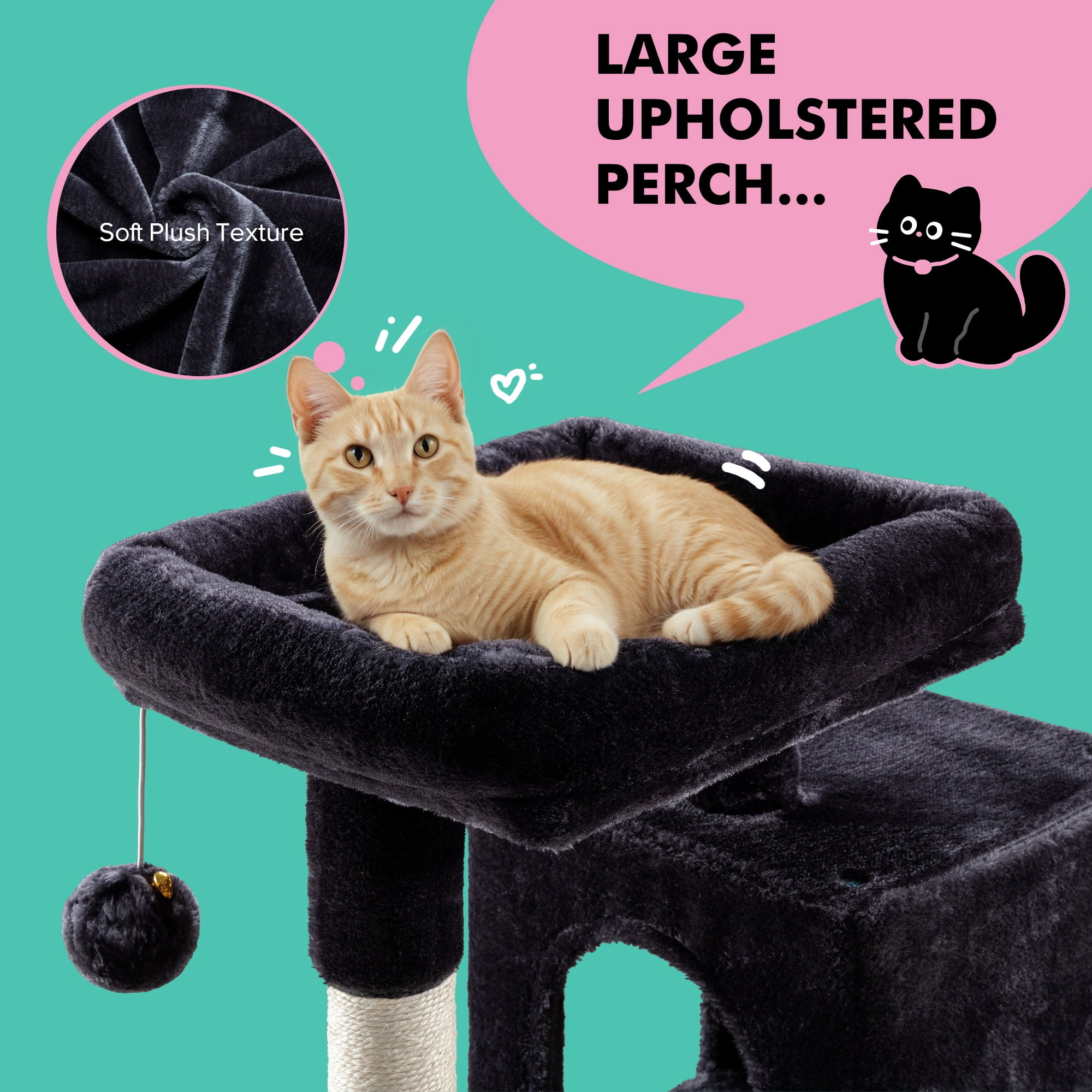 Einfach 29" Cat Tree Tower with Plush Perch Condo House for Indoor Cats & Scratching Post, Blue