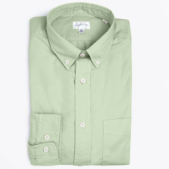 Gant Rugger Men's Organic Oxford Garment Dyed Button Down Shirt 362755, Medium, Linden Green