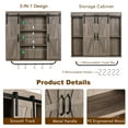 thumbnail image 4 of Rustown Rustic Wood Wall Storage Cabinet with Two Sliding Barn Door, 3-Tier Decorative Farmhouse Vintage Cabinet for Kitchen Dining, Bathroom, Living Room, Washed Oak, 4 of 6