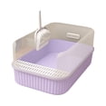 thumbnail image 3 of Inodoro para gatos, bandeja para arena para gatos, duradera, fácil de limpiar, accesorios semicerrados desmontables para mascotas con pala para arena , Violeta, 3 of 8