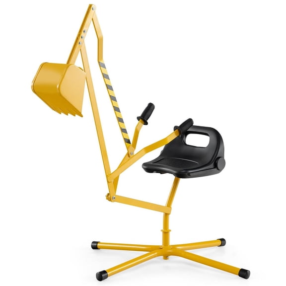 Spaco Sand Digger, ASTM-Certified Safety, 2-Handed Control System, Extended Reach Bucket, Ages 3 , Yellow