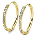 thumbnail image 5 of Cate & Chloe Pack of 3 - Bianca 18k Yellow Gold Plated 25mm Hoop Earrings with Swarovski Crystals for Women, 5 of 10