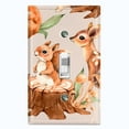 thumbnail image 1 of Metal Light Switch Plate Cover Cute Forest Animals Squirrel Deer Mouse ANM012, 1 of 13