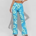 thumbnail image 5 of Abomasnow Women High Waisted Flare Leggings Boho Floral Print Hidden Scrunch Bootcut Bell Bottoms Yoga Pants, 5 of 7