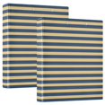 thumbnail image 5 of Dailycode Navy Beige Stripe Hardcover 3 Ring Binder 1.5 Inch Ring Decorative Binder Organizer for Home School Office, 5 of 6