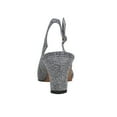 thumbnail image 4 of FLORAL Layla Women's Wide Width Glittery Slingback with Pleated Front Crystals SILVER 8, 4 of 6