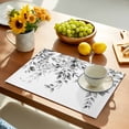 thumbnail image 2 of Grey Eucalyptus Leaves Placemats Set of 4, Watercolor Weeping Botanical Placemats for Dining Table, Place Mats for Kitchen Tabletop, Waterproof Wipeable Dining Table Mats Set, 2 of 9