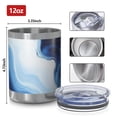 thumbnail image 3 of 12oz Tumblers Blue White Marble Pattern Vacuum Insulated Stainless Steel Travel Tumbler Cups Mug with Lid and Straw for Beer,Coffee,Beverages with Cleaning Brush for Cold & Hot Drinks, 3 of 5