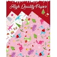 thumbnail image 2 of Dinosaur Gift Wrapping Paper Rolls - 10 Sheets, 20" x 27" Dino Kids Birthday Wrapping Paper Medium Roll Set Girl Pink Wrap Paper Happy Birthday Party Supply, 2 of 14
