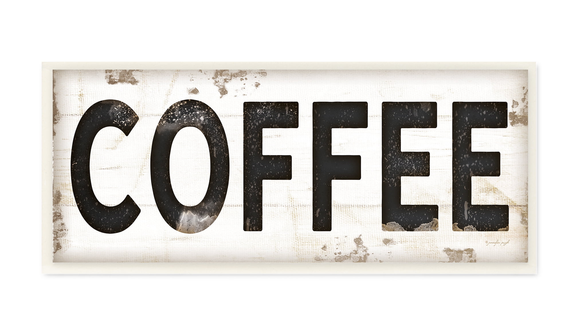 The Stupell Home Decor Collection COFFEE Typography Vintage Sign Wall Plaque Art, 7 x 0.5 x 17