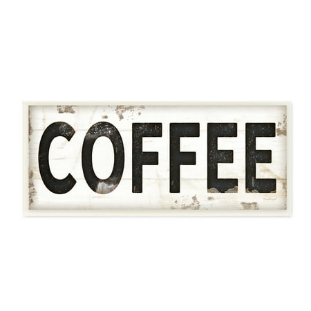 The Stupell Home Decor Collection COFFEE Typography Vintage Sign Wall Plaque Art, 7 x 0.5 x