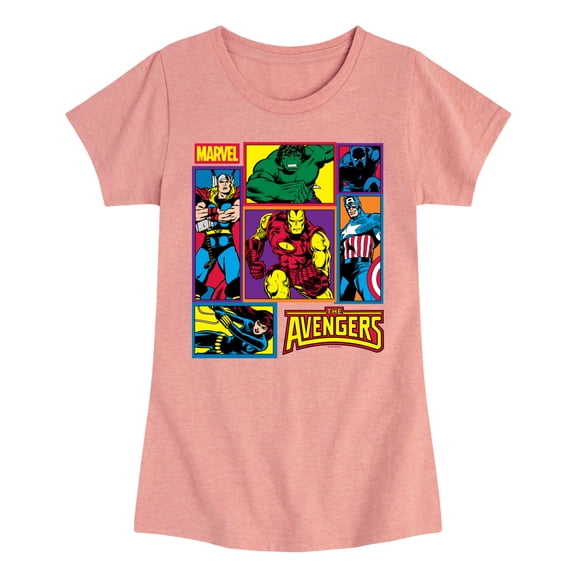 Avengers - Grid - Youth Girls Fitted Short Sleeve T-Shirt