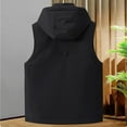 thumbnail image 4 of USNSM Men's Softshell Vest Windproof Lightweight Hooded Vest Outerwear with Zipper Pockets, Sleeveless Jacket for Sports Black XXXL, 4 of 8