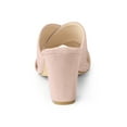 thumbnail image 2 of BLISSFUL STEP Women's Sandals Block Heels Crisscross Strap Mules Slide Sandals Pink 7.5, 2 of 7
