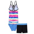thumbnail image 2 of YONGHS Kids Girls 3-Piece Tankini Sets Swimsuit Top with Briefs Shorts Set Swimwear Bathing Suit, 2 of 5