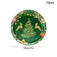 thumbnail image 4 of Zynviq 10pc Christmas Paper&nbsp;Plates 9in Christmas Tree Disposable Paper Plates Paper Green Round Reusable Party Supplies And Decorations, 4 of 6