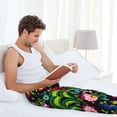 thumbnail image 6 of Picia Roosters and Flowers Mens Soft Woven Cotton Elastic Waistband Sleep Pajama Pant Lounge Sleep Pant With Pockets And Drawstring-Medium, 6 of 9