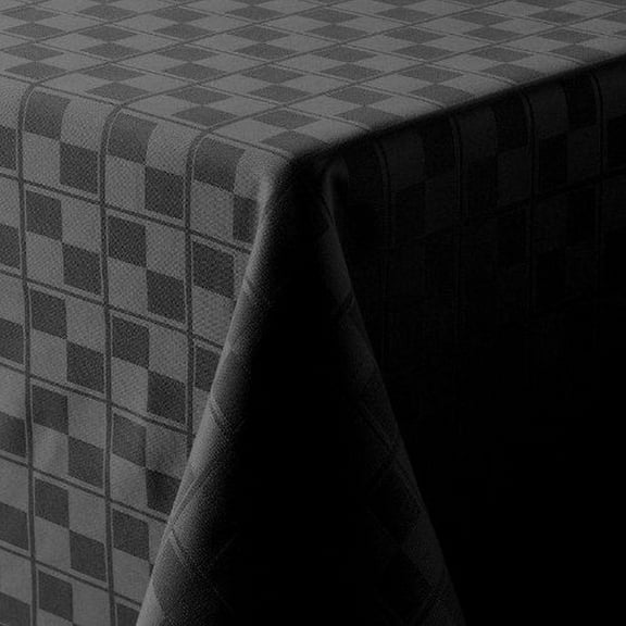 Food Network Black Microfiber Tablecloth Checkered Table Cloth 70 Round