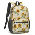 thumbnail image 2 of Sunflower and Seed White Pattern 17" Waterproof Oxford School Backpacks for Teens, S-Shape Padded Straps, for School, Travel, Hiking, Camping, 2 of 5