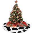 thumbnail image 5 of Cow Print Black and White Christmas Tree Skirts 30", Xmas Tree Cloth Mats Trees Skirts for Decor Gift, Home Decoration, 5 of 6