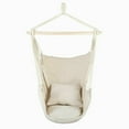 thumbnail image 4 of Hammock Chair Hanging Rope Swing with 2 Cushions  Anti-Slip Rings for Any Indoor or Outdoor Spaces, 4 of 8