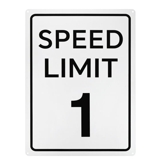 Uxcell Speed Limit 1 MPH Sign 16" x 12" Aluminum Weather Resistant Traffic Sign