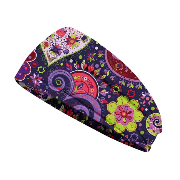 Sonducket Diadema de ganchillo Deportes unisex Banda para el sudor Tie-dye ajustable Diadema antideslizante para Sporting Gym Running Tipo 6 Type3 NO3