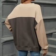 thumbnail image 7 of ATOYSOY Women's Fashion Color Block Pullover Workout Crew Neck Sweatshirts Outwear Loose Tops Retro Casual Cotton Shirts Long Sleeve Tees Fall Winter Gray XL, 7 of 7
